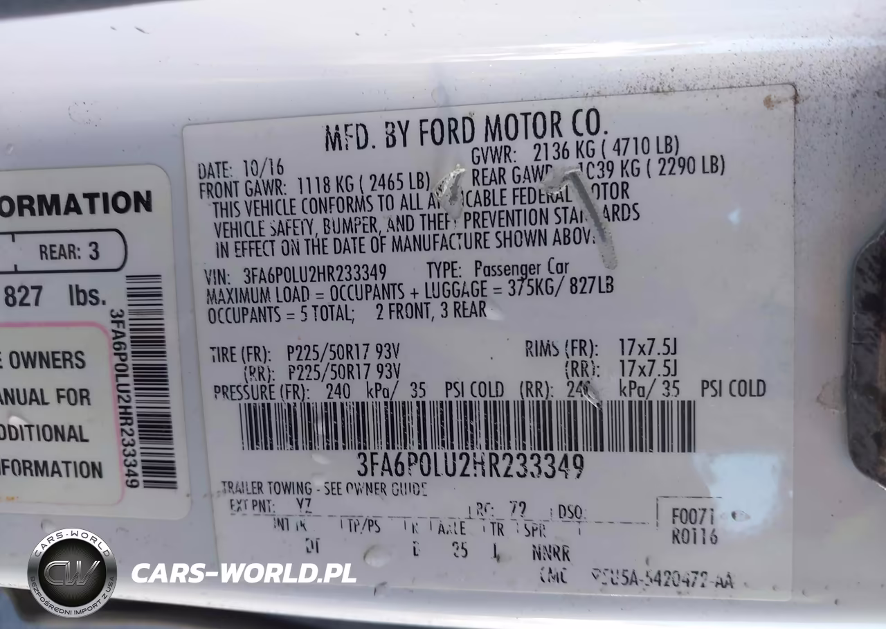 2017 Ford Fusion Hybrid Se VIN:3FA6P0LU2HR233349 - 9