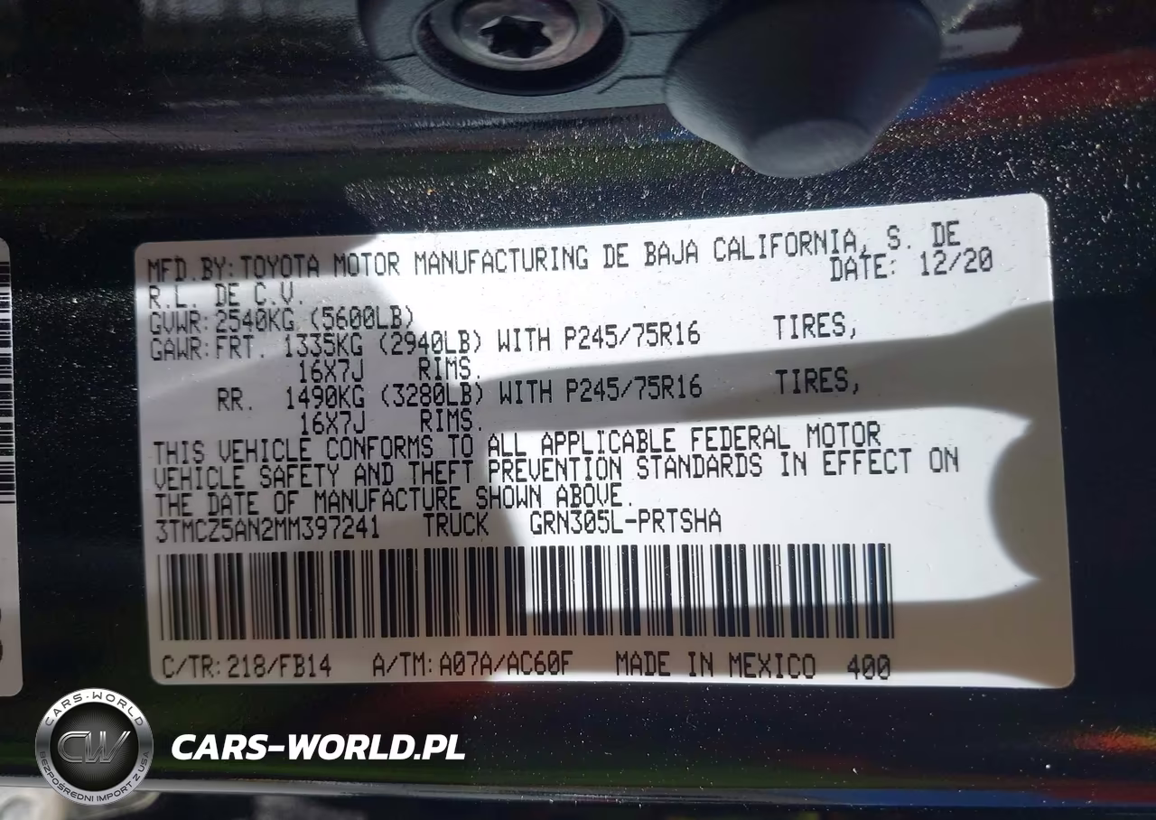 2021 Toyota Tacoma Sr V6 VIN:3TMCZ5AN2MM397241 - 9