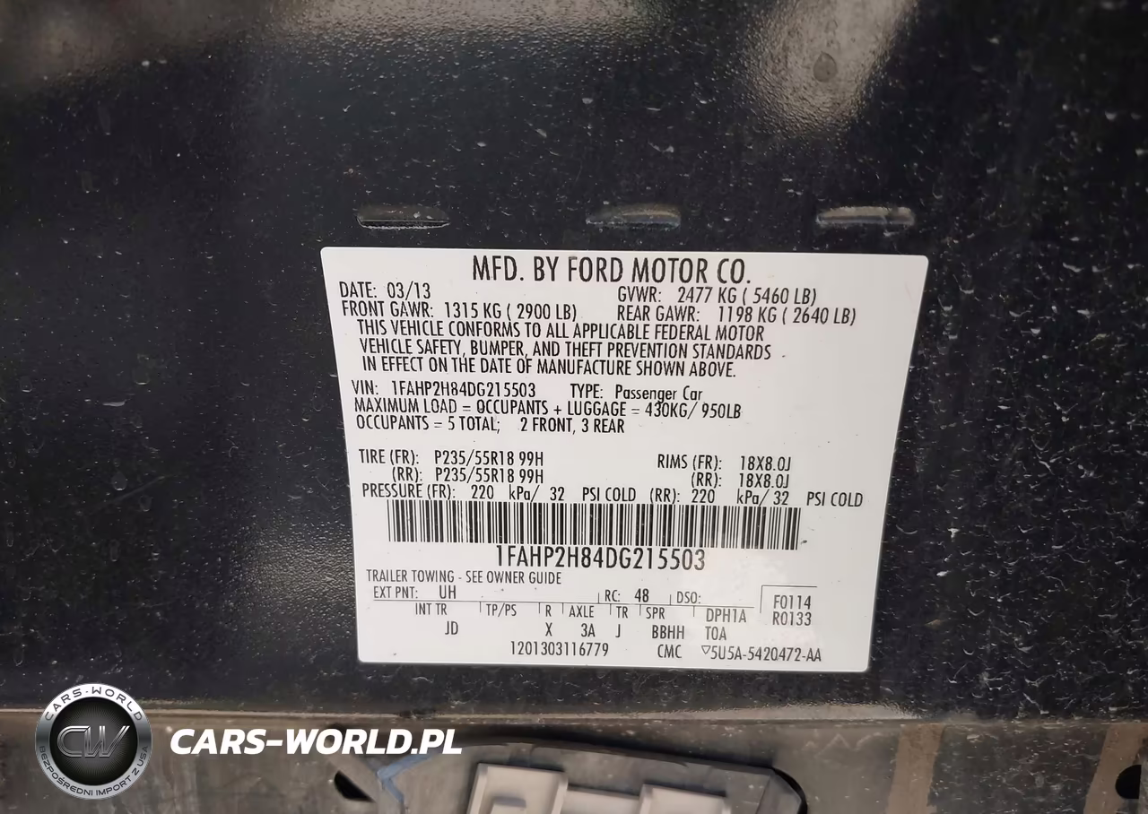 2013 Ford Taurus Sel VIN:1FAHP2H84DG215503 - 9