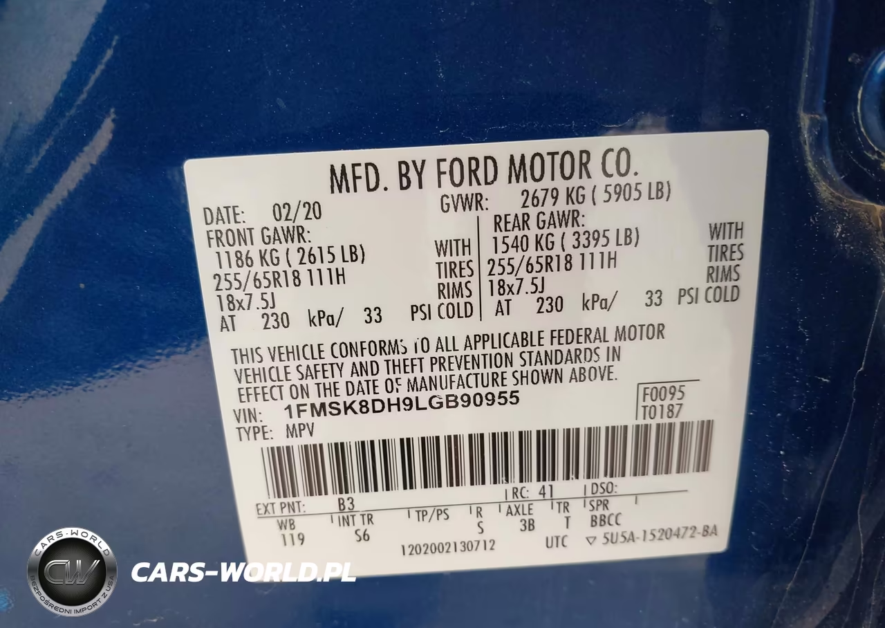2020 Ford Explorer Xlt VIN:1FMSK8DH9LGB90955 - 9