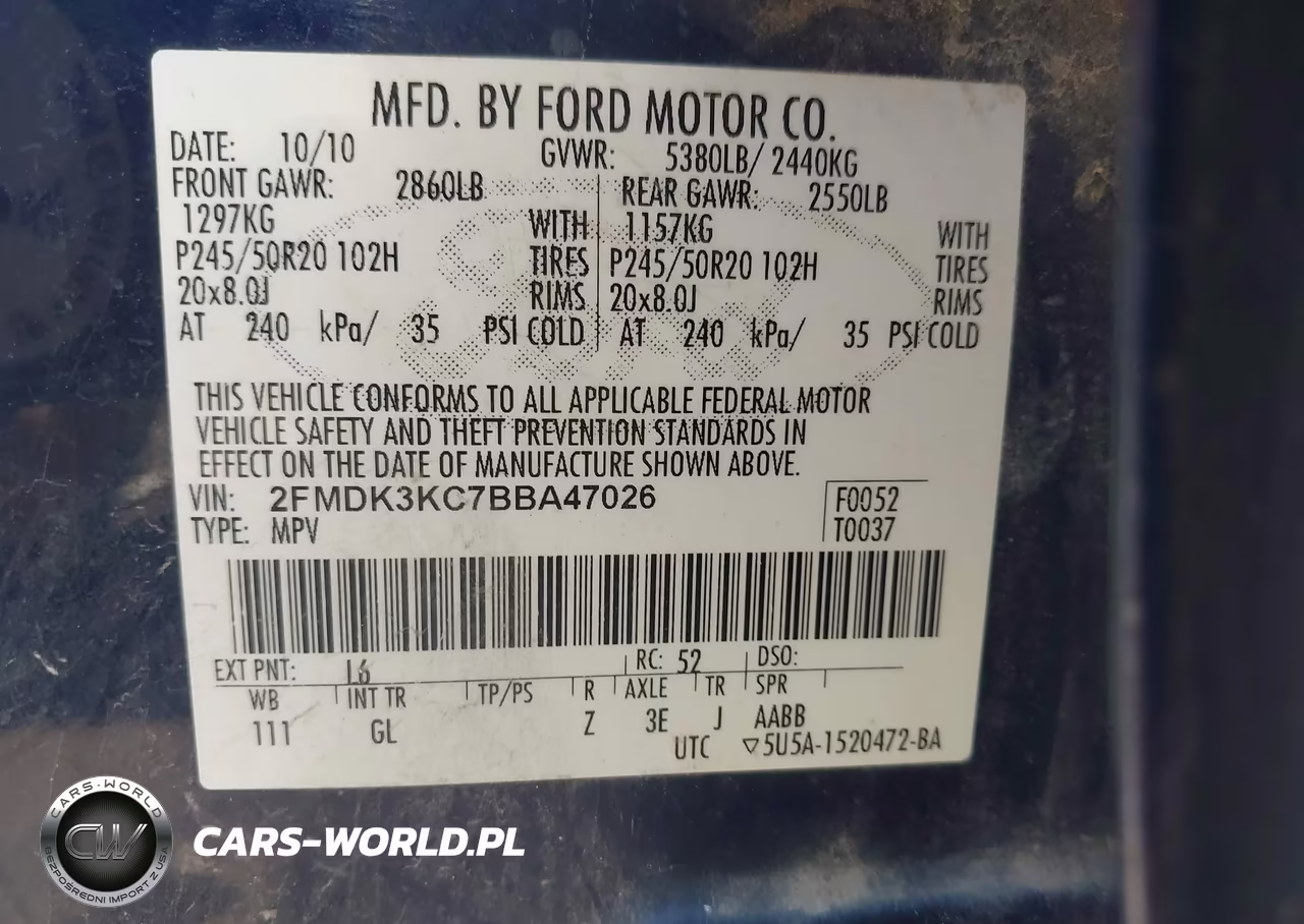 2011 Ford Edge Limited VIN:2FMDK3KC7BBA47026 - 9