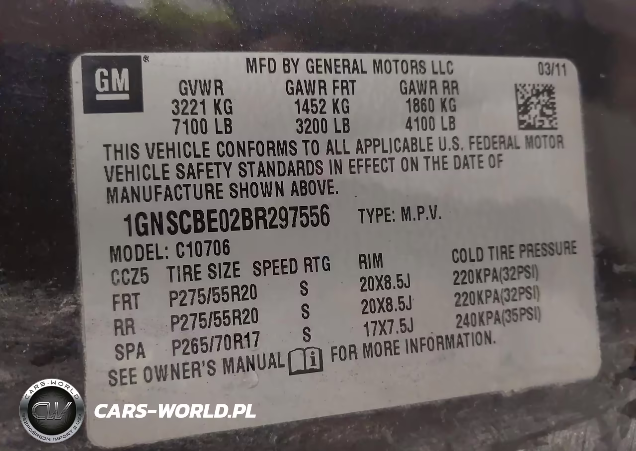 2011 Chevrolet Tahoe Lt VIN:1GNSCBE02BR297556 - 9