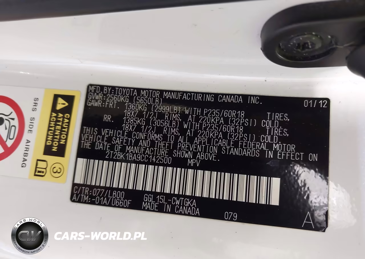2012 Lexus Rx 350 VIN:2T2BK1BA9CC142500 - 9