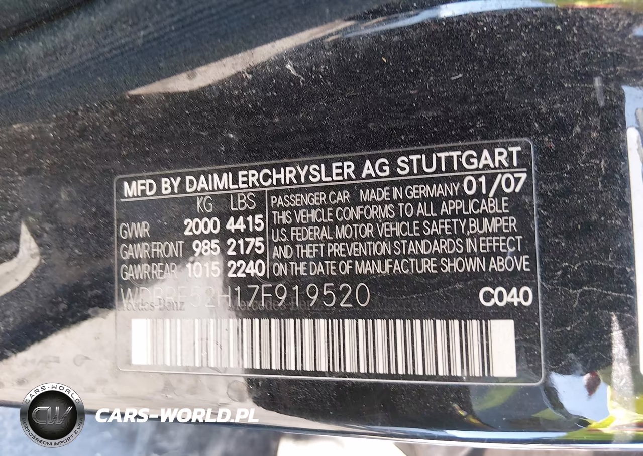 2007 Mercedes-Benz C 230 Sport VIN:WDBRF52H17F919520 - 9