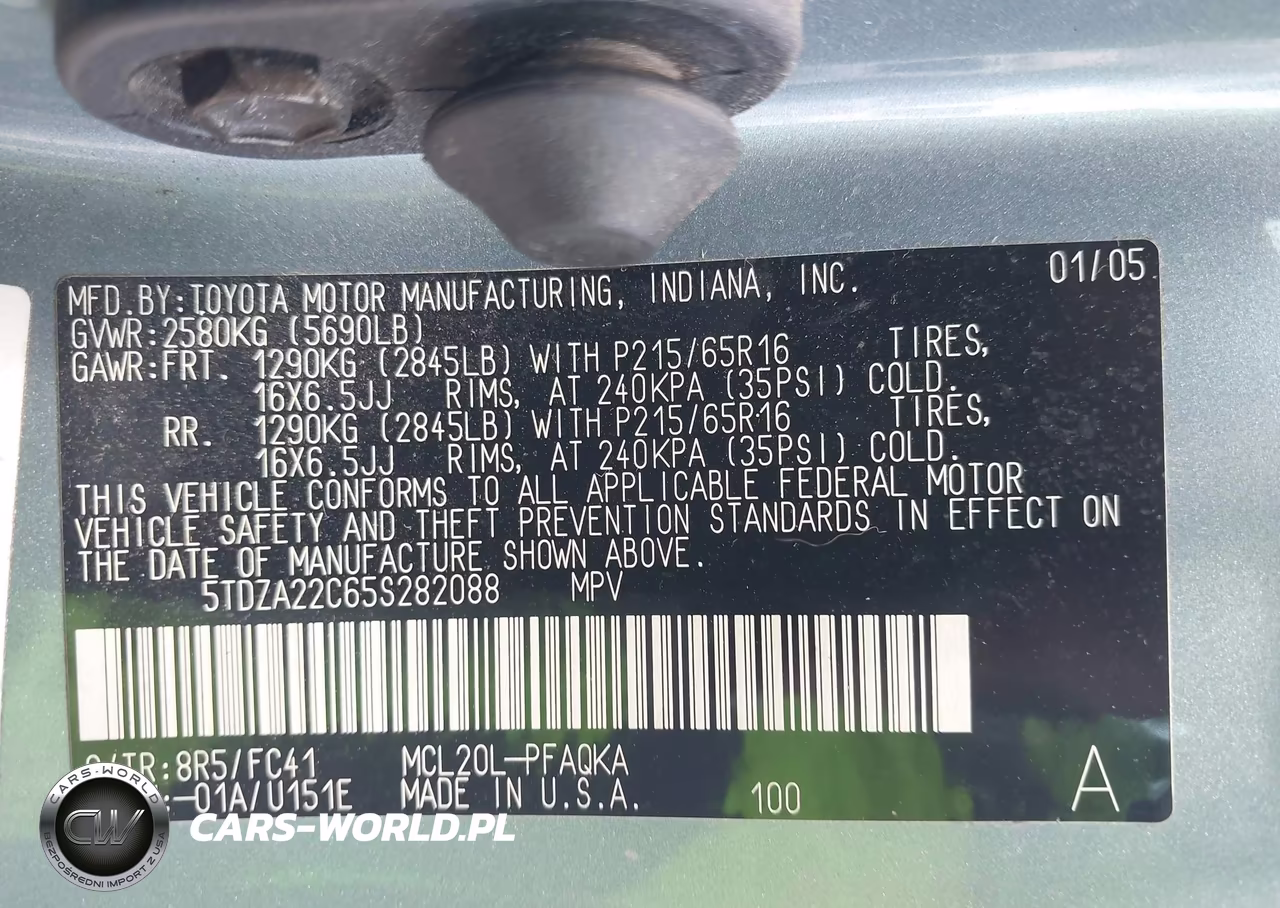 2005 Toyota Sienna Xle VIN:5TDZA22C65S282088 - 9