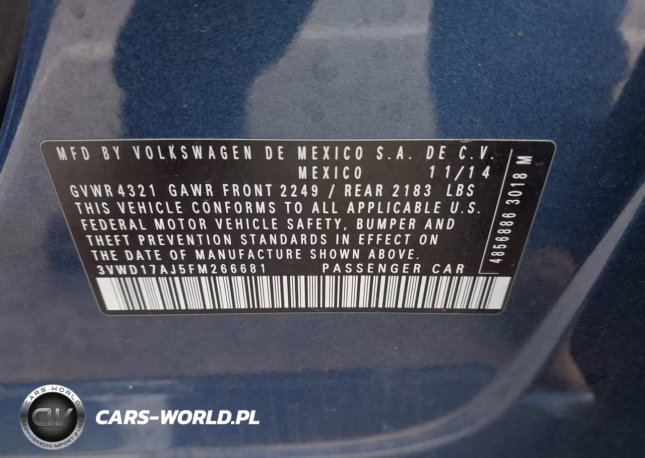 2015 Volkswagen Jetta 1.8T Se VIN:3VWD17AJ5FM266681 - 9