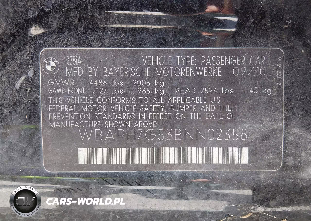 2011 BMW 328I VIN:WBAPH7G53BNN02358 - 9