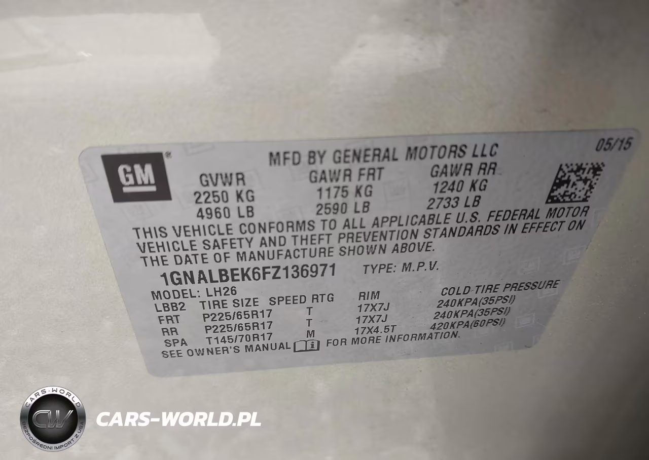 2015 Chevrolet Equinox Lt VIN:1GNALBEK6FZ136971 - 9