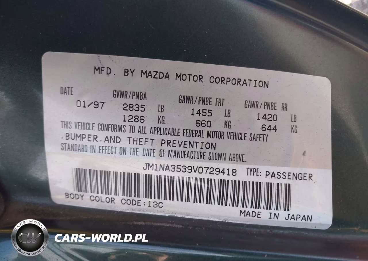 1997 Mazda Mx-5 Miata Leather Pkg-M Edition-Popular Equipment Pkg-R Pkg.-Sto-Sto-Edition-Touring Pkg VIN:JM1NA3539V0729418 - 9