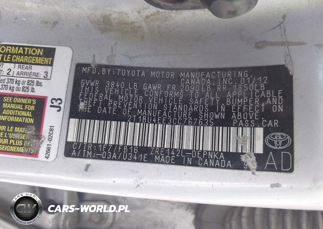 2012 Toyota Corolla Le VIN:2T1BU4EE3CC767635 - 9