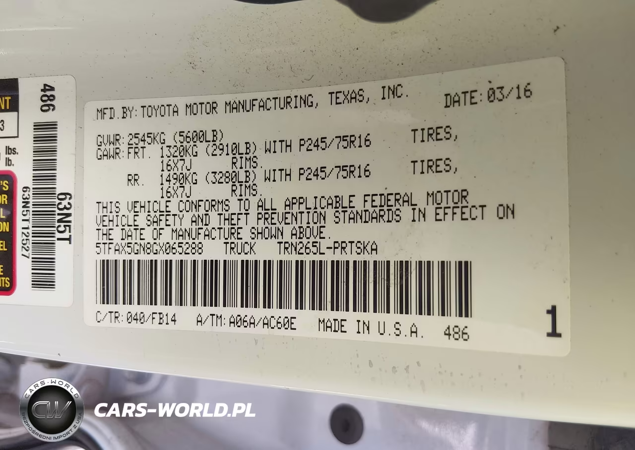 2016 Toyota Tacoma Sr VIN:5TFAX5GN8GX065288 - 9
