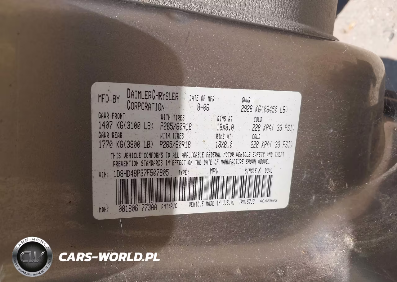 2007 Dodge Durango Slt VIN:1D8HD48P37F507905 - 9