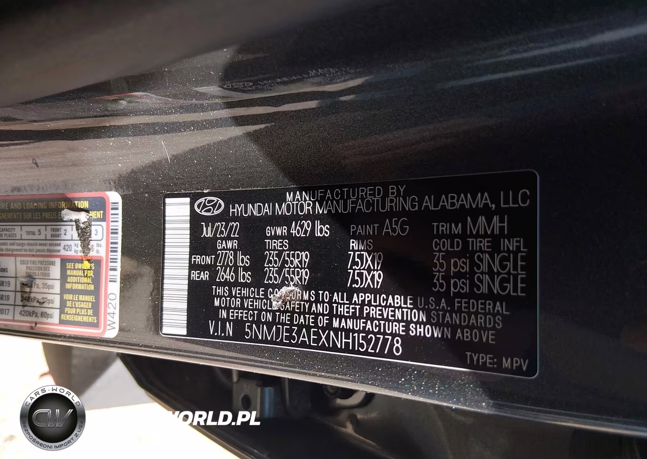 2022 Hyundai Tucson Limited VIN:5NMJE3AEXNH152778 - 9