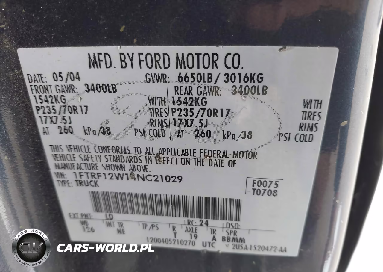 2004 Ford F-150 Stx-Xl-Xlt VIN:1FTRF12W14NC21029 - 9