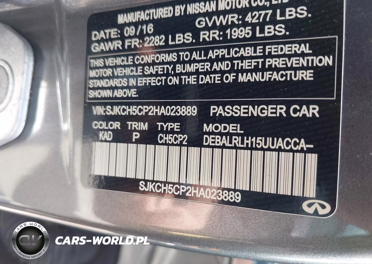 2017 Infiniti Qx30 Premium VIN:SJKCH5CP2HA023889 - 9