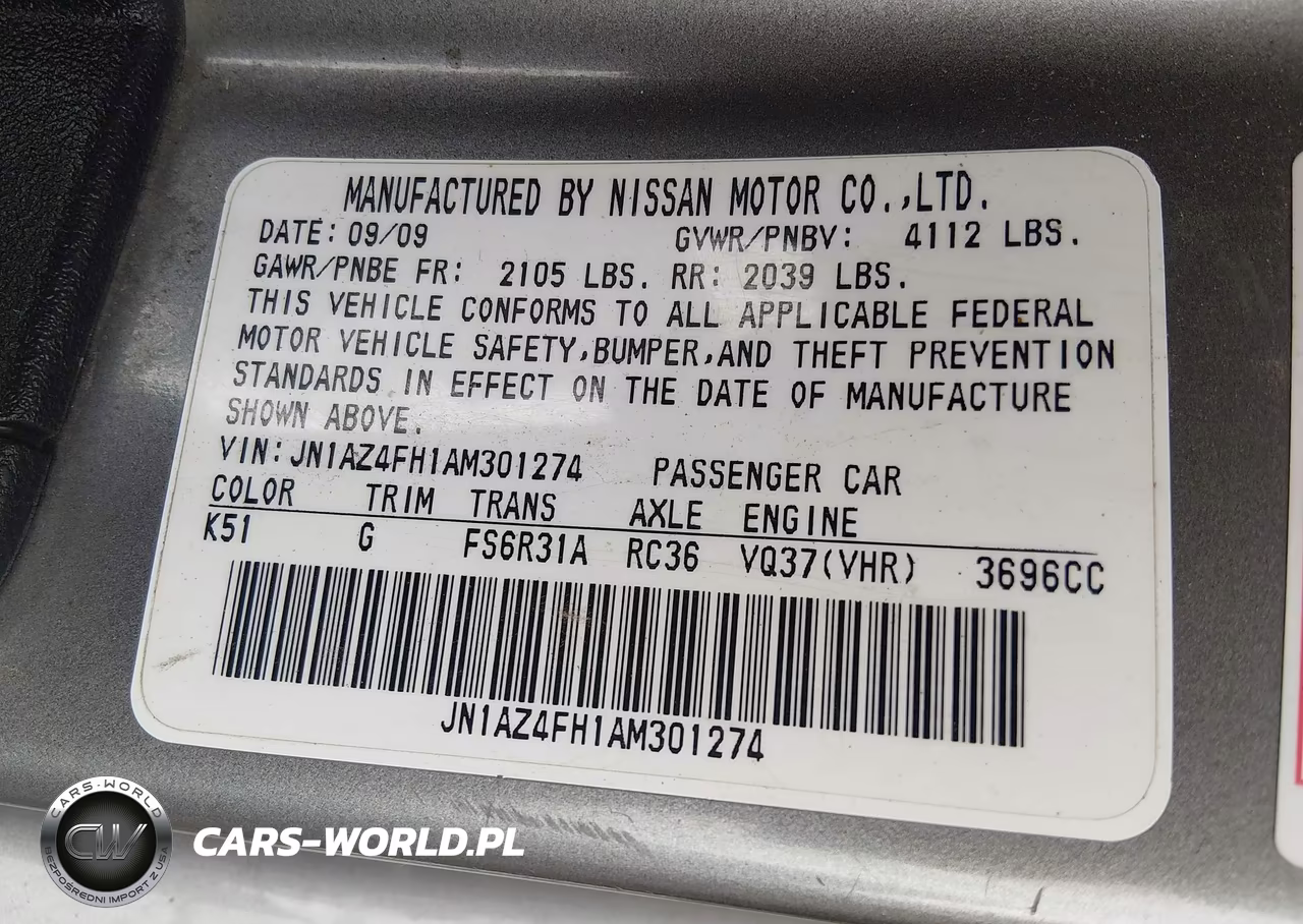 2010 Nissan 370Z Touring VIN:JN1AZ4FH1AM301274 - 9