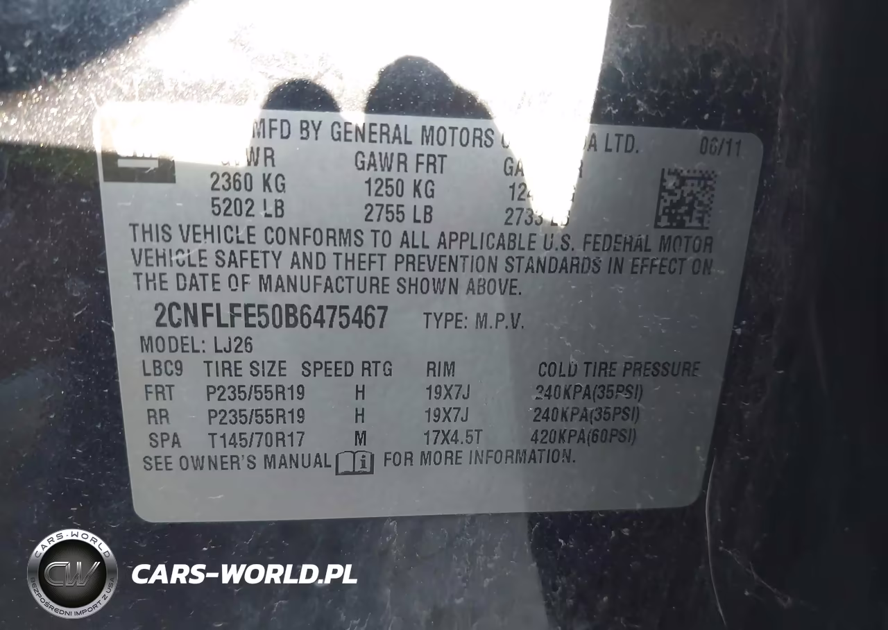 2011 Chevrolet Equinox Ltz VIN:2CNFLFE50B6475467 - 9