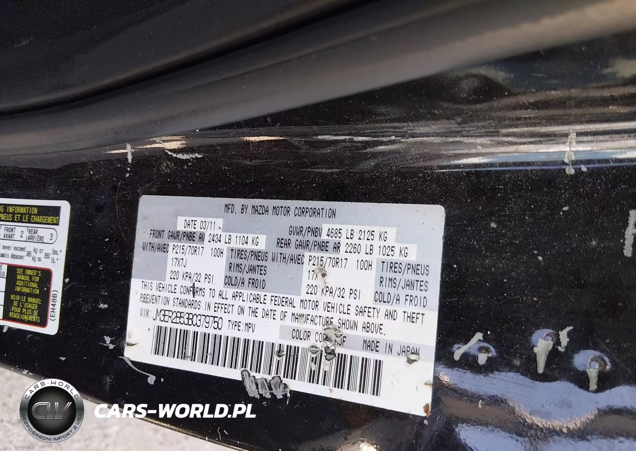 2011 Mazda Cx-7 I Sport VIN:JM3ER2B53B0379750 - 9