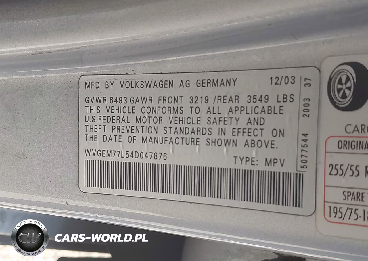 2004 Volkswagen Touareg V8 VIN:WVGEM77L54D047876 - 9