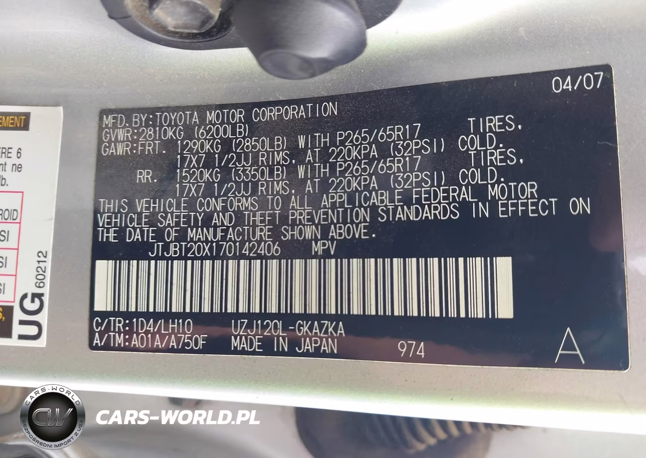 2007 Lexus Gx 470 VIN:JTJBT20X170142406 - 9