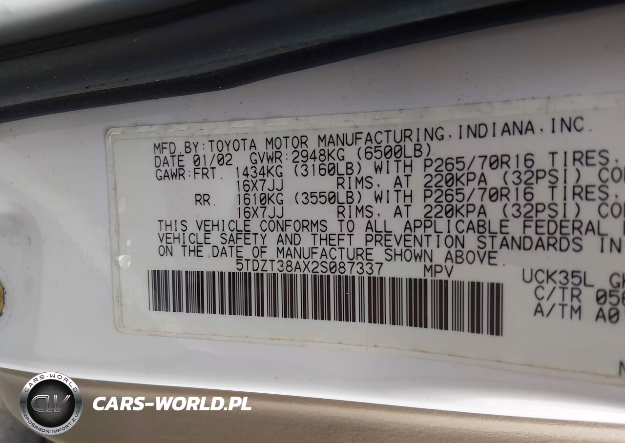 2002 Toyota Sequoia Limited V8 VIN:5TDZT38AX2S087337 - 9