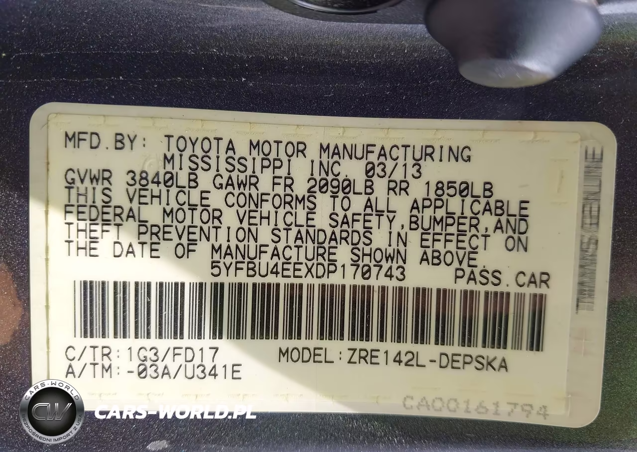 2013 Toyota Corolla S VIN:5YFBU4EEXDP170743 - 9