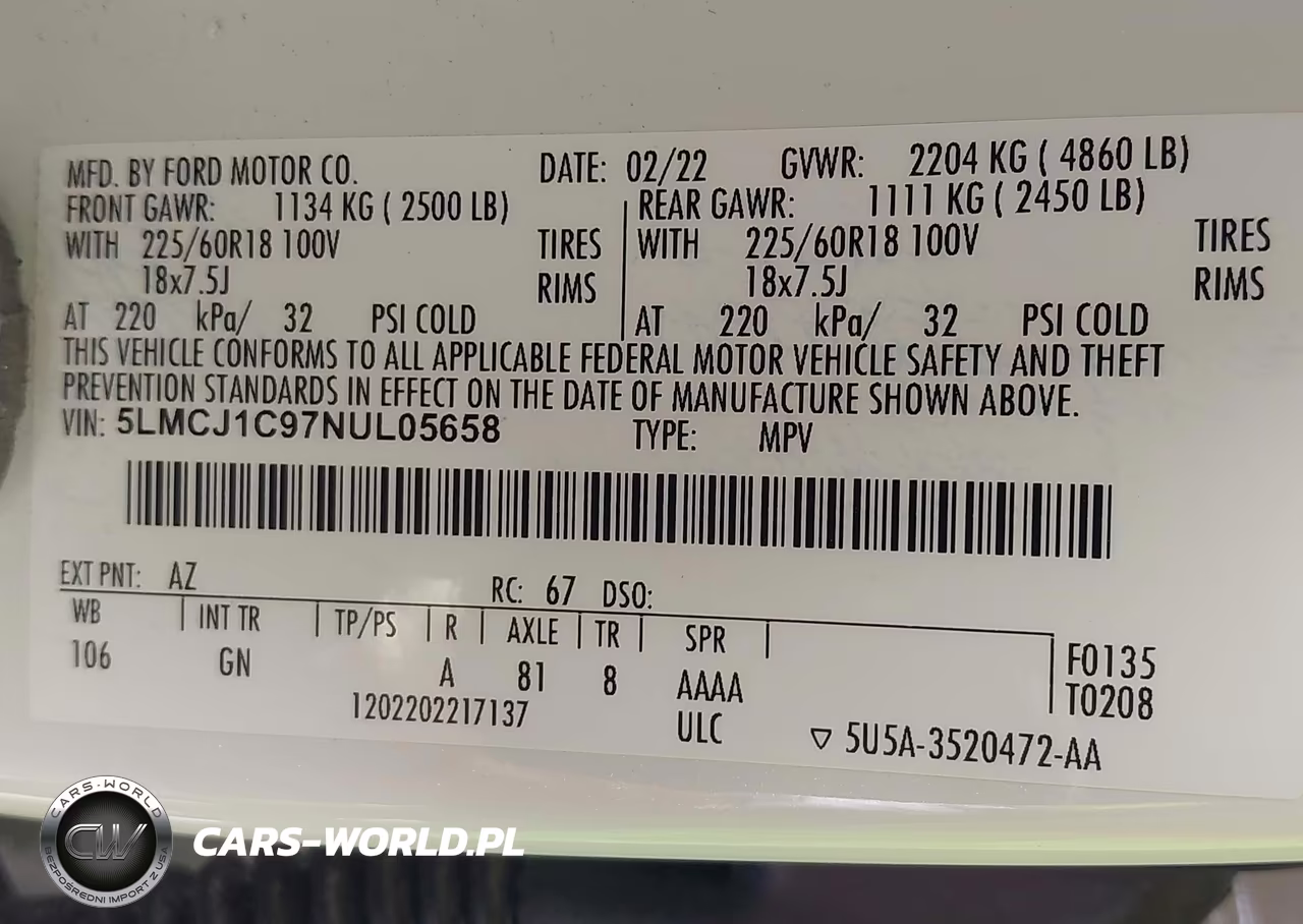 2022 Lincoln Corsair Standard VIN:5LMCJ1C97NUL05658 - 9