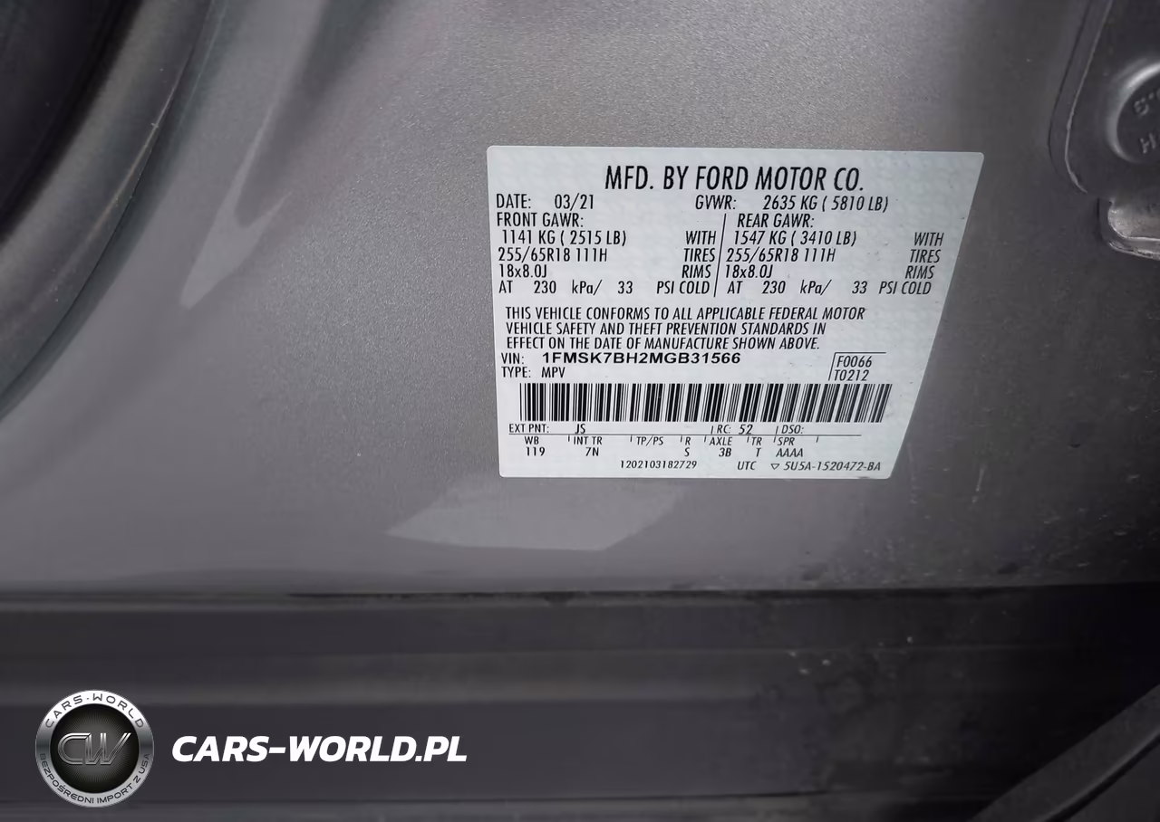 2021 Ford Explorer VIN:1FMSK7BH2MGB31566 - 9