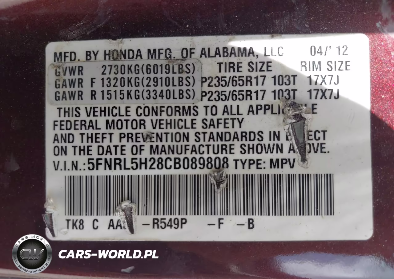 2012 Honda Odyssey Lx VIN:5FNRL5H28CB089808 - 9