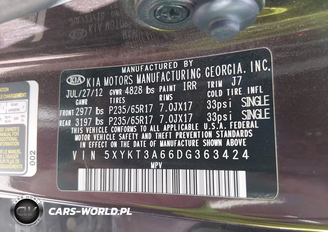 2013 Kia Sorento Lx VIN:5XYKT3A66DG363424 - 9