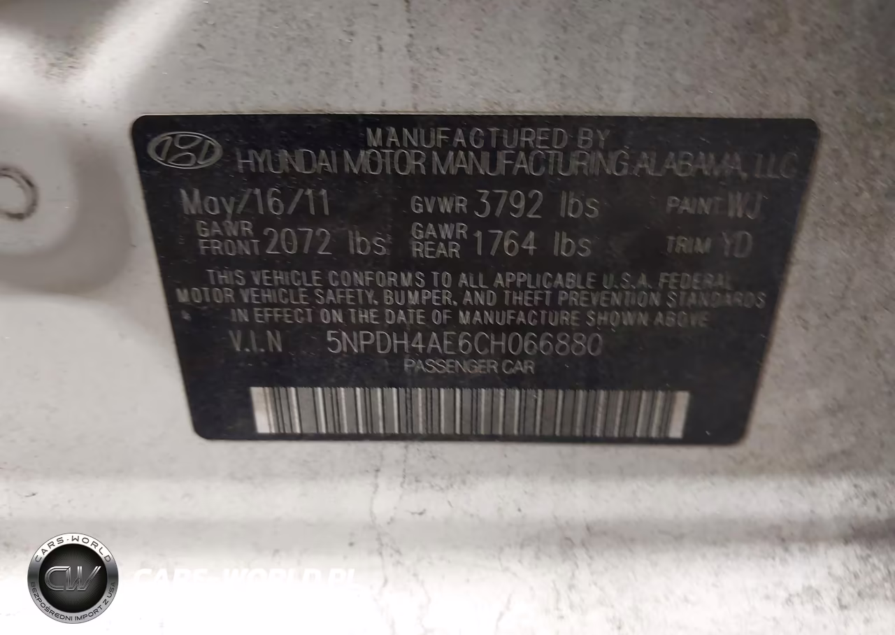 2012 Hyundai Elantra Gls VIN:5NPDH4AE6CH066880 - 9