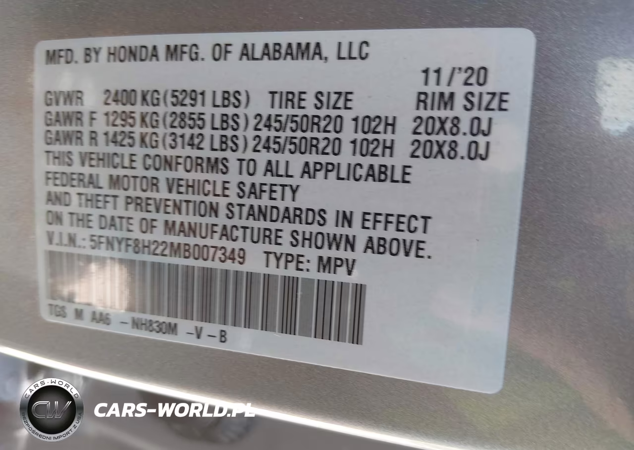 2021 Honda Passport Awd Sport VIN:5FNYF8H22MB007349 - 9