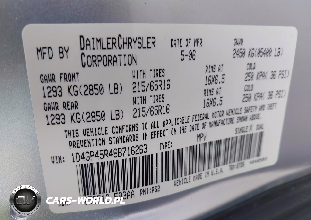 2006 Dodge Caravan Sxt VIN:1D4GP45R46B716263 - 9