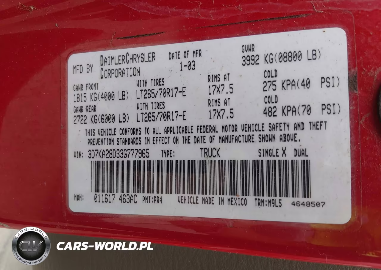 2003 Dodge Ram 2500 Slt-Laramie-St VIN:3D7KA28D33G777965 - 9