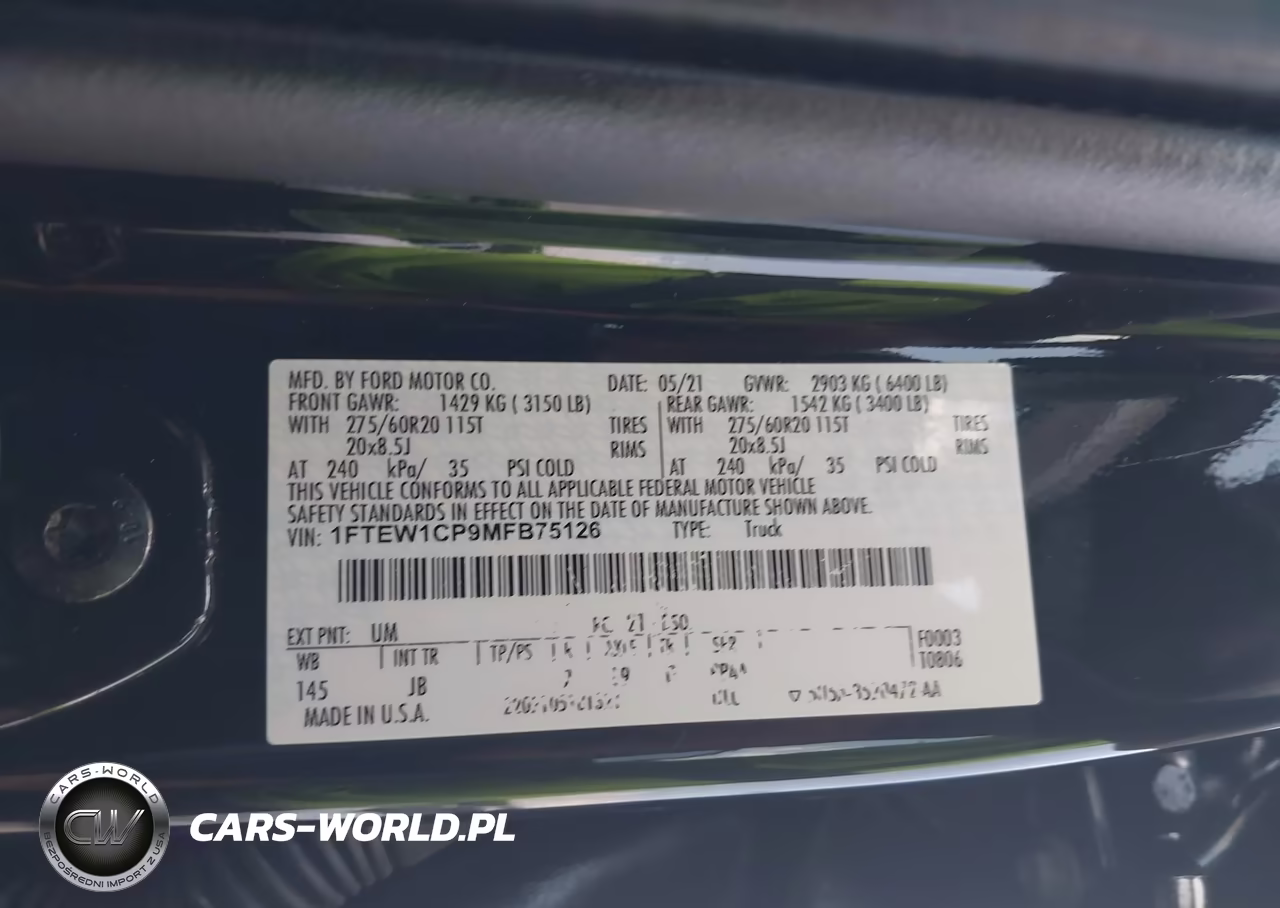 2021 Ford F-150 Xl VIN:1FTEW1CP9MFB75126 - 9