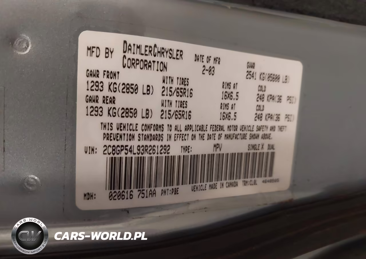 2003 Chrysler Town & Country Lxi VIN:2C8GP54L93R261292 - 9