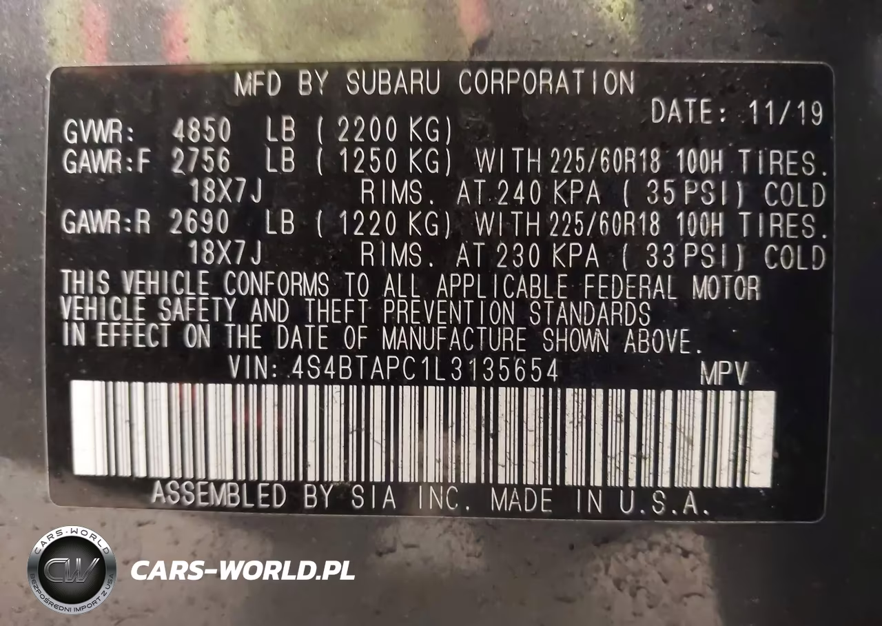 2020 Subaru Outback Touring VIN:4S4BTAPC1L3135654 - 9
