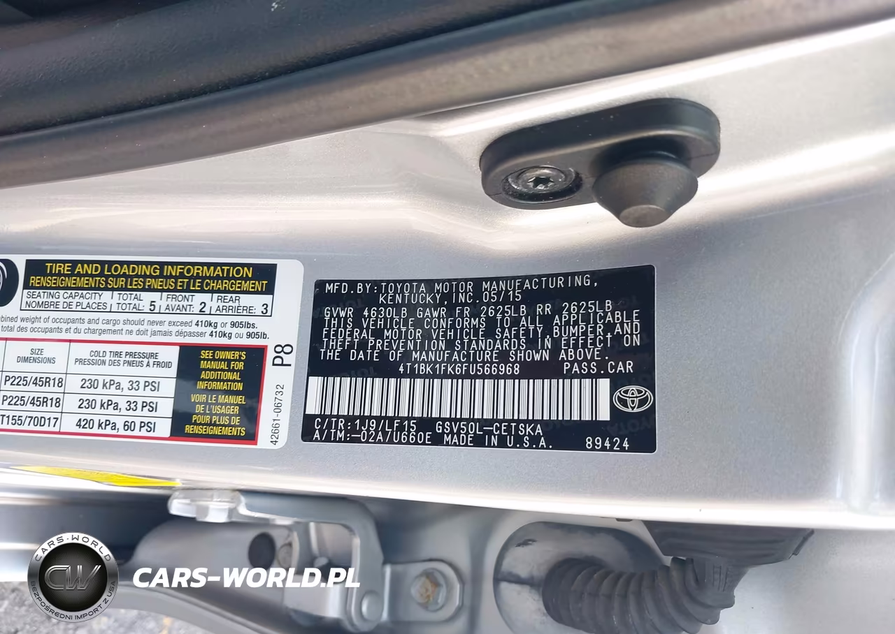 2015 Toyota Camry Xse V6 VIN:4T1BK1FK6FU566968 - 9