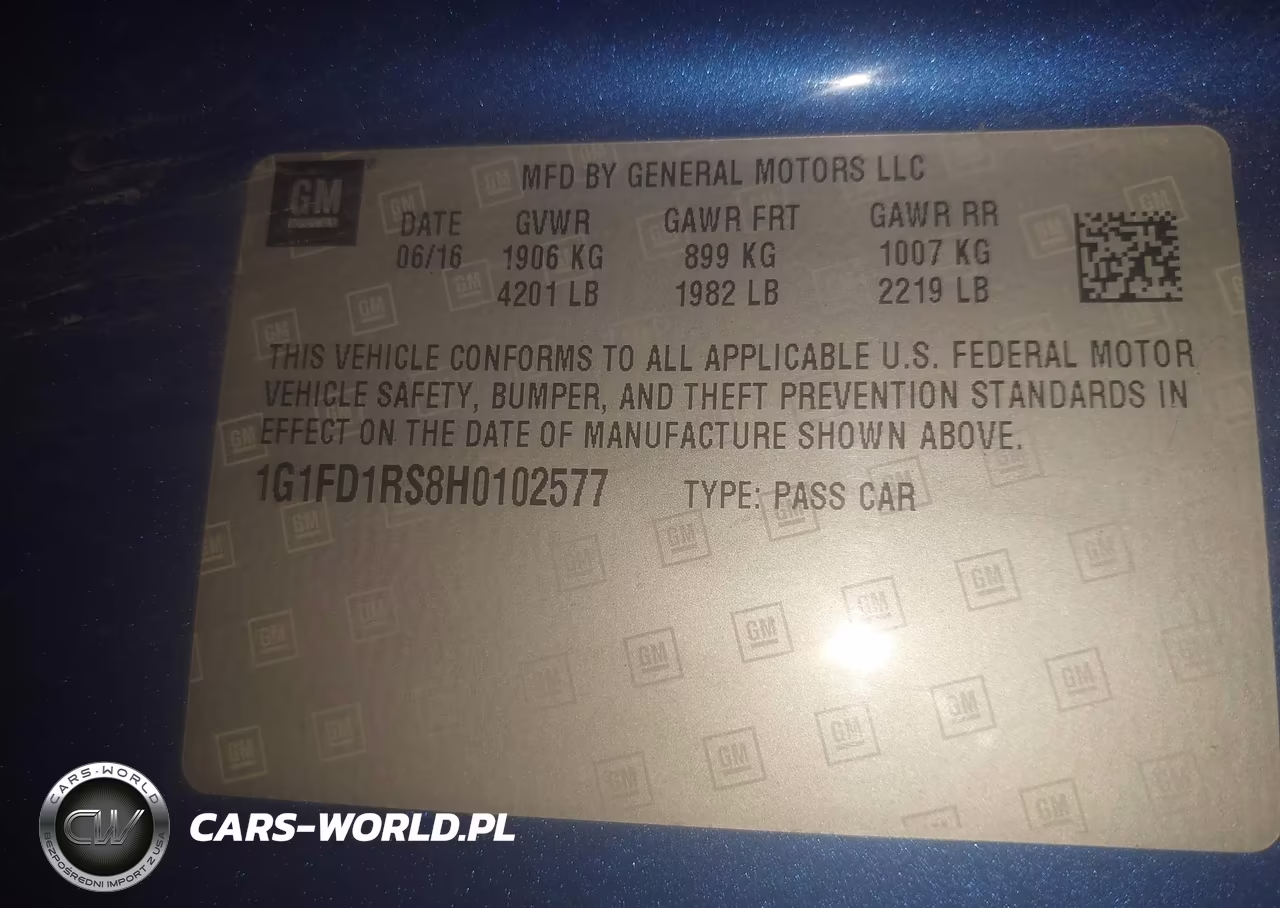 2017 Chevrolet Camaro 2Lt VIN:1G1FD1RS8H0102577 - 9