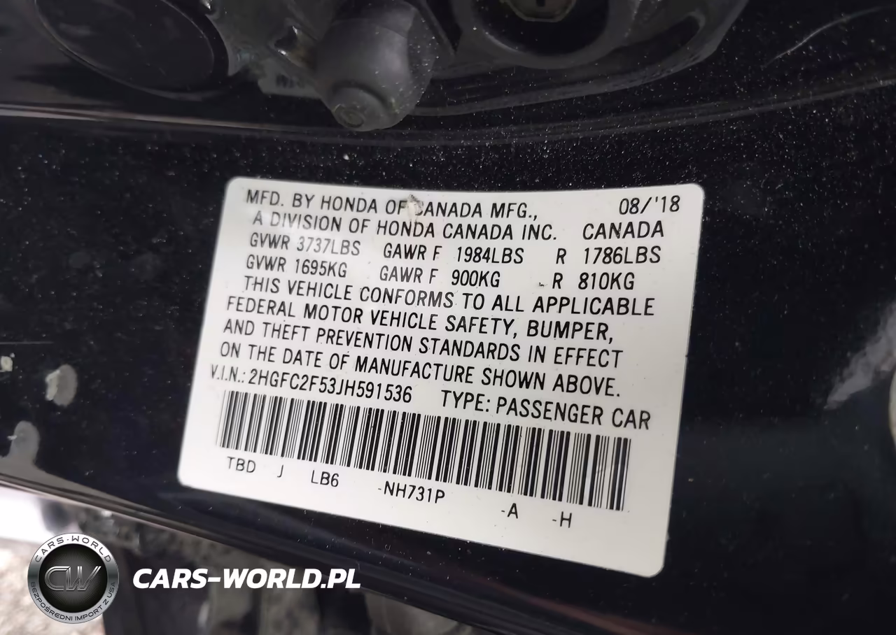 2018 Honda Civic Lx VIN:2HGFC2F53JH591536 - 9