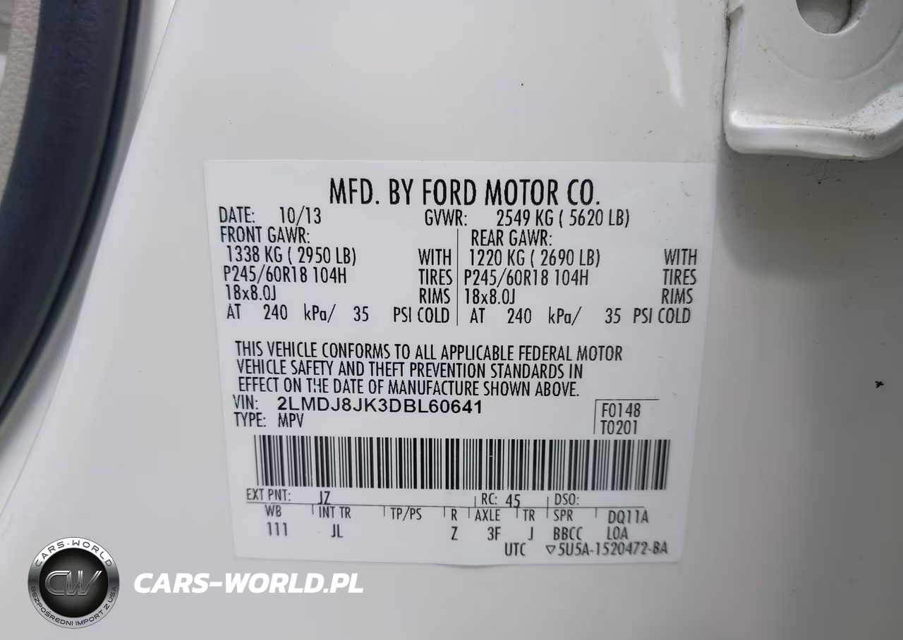 2013 Lincoln Mkx VIN:2LMDJ8JK3DBL60641 - 9