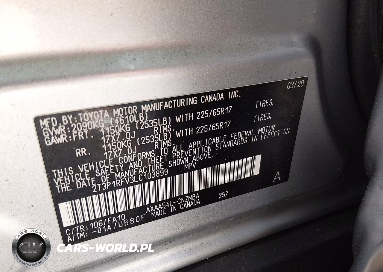 2020 Toyota Rav4 Xle VIN:2T3P1RFV3LC103899 - 9