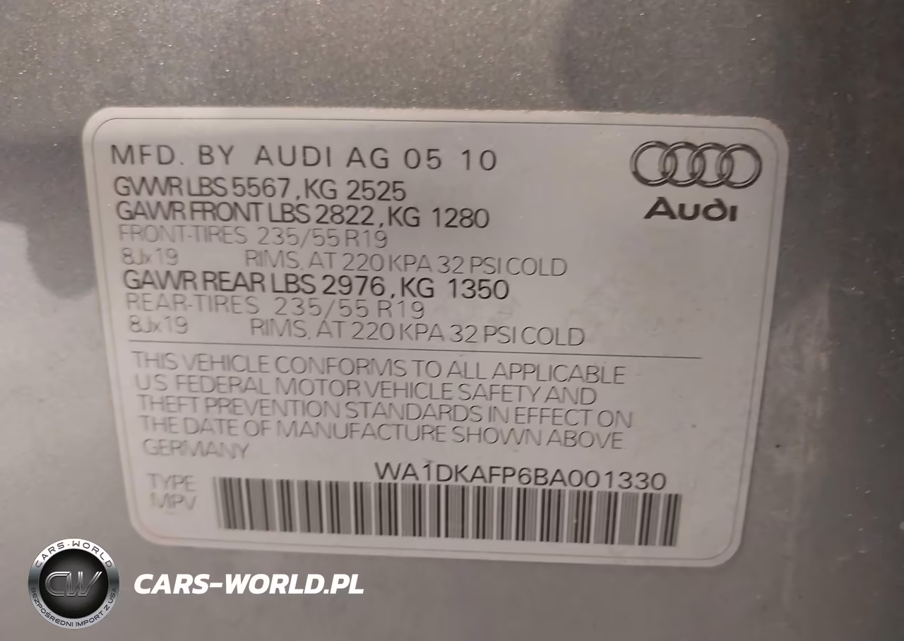 2011 Audi Q5 3.2 Premium Plus VIN:WA1DKAFP6BA001330 - 9