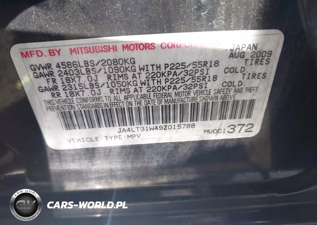 2009 Mitsubishi Outlander Se VIN:JA4LT31W49Z015788 - 9