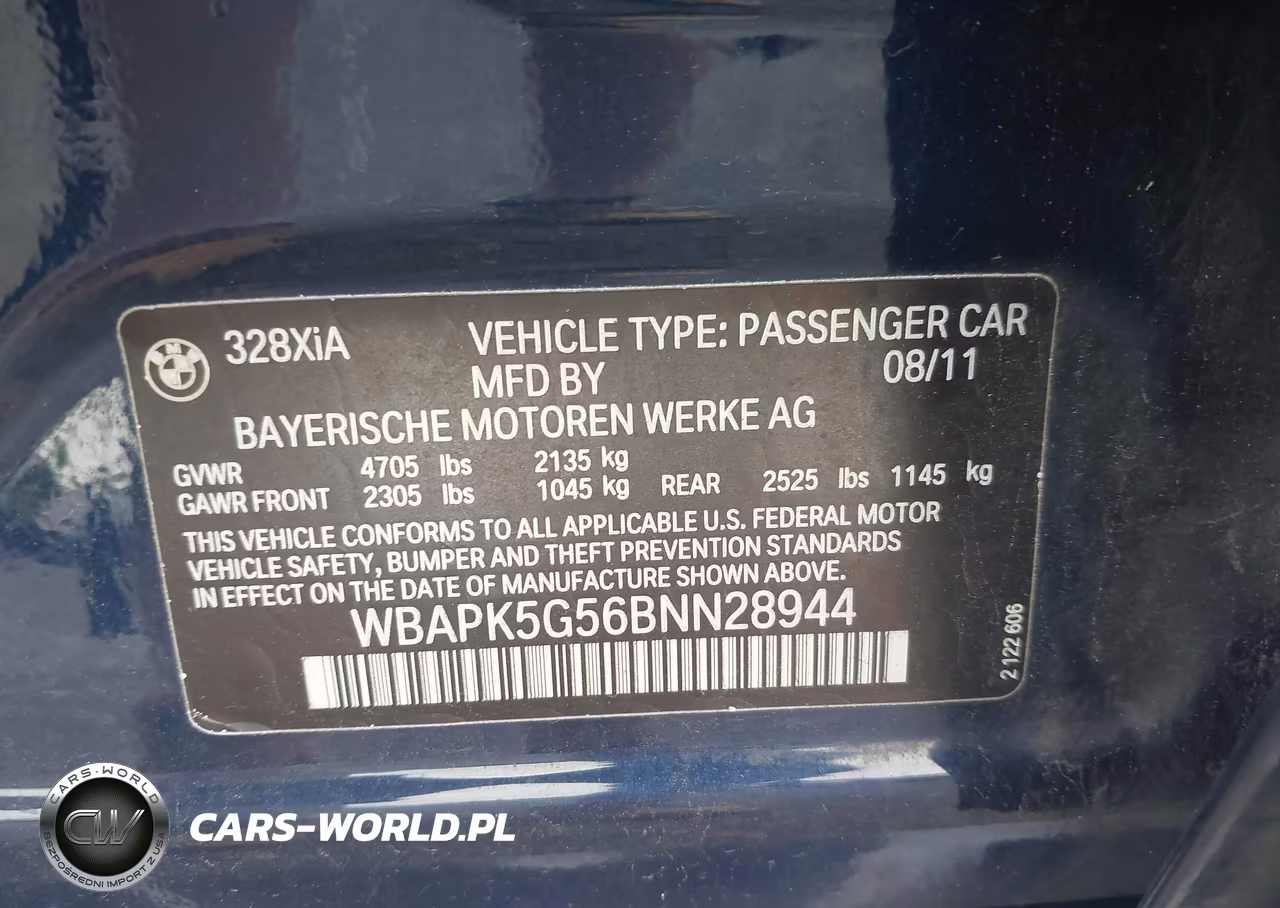 2011 BMW 328I xDrive VIN:WBAPK5G56BNN28944 - 9