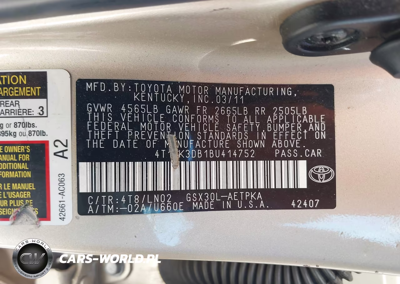 2011 Toyota Avalon Limited VIN:4T1BK3DB1BU414752 - 9