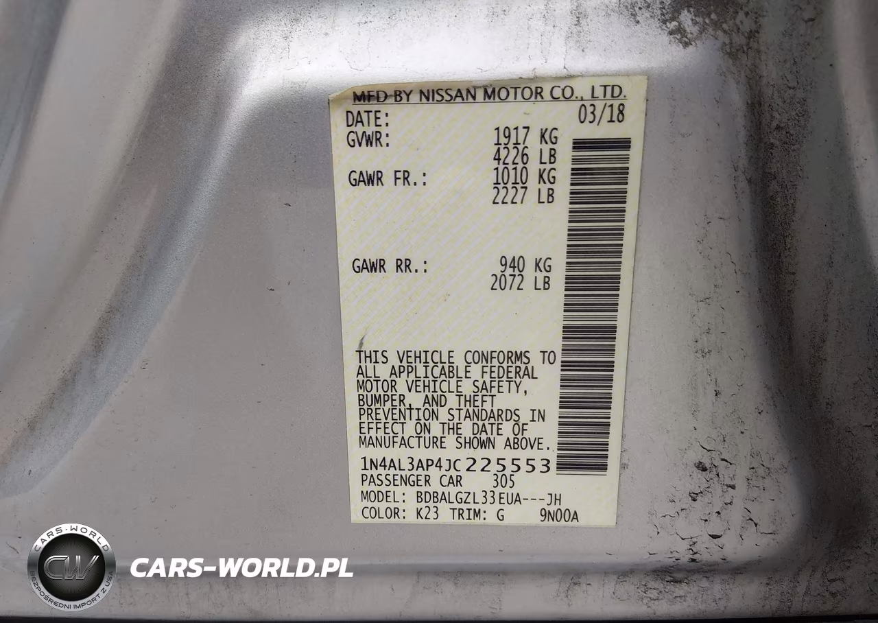 2018 Nissan Altima 2.5 S VIN:1N4AL3AP4JC225553 - 9