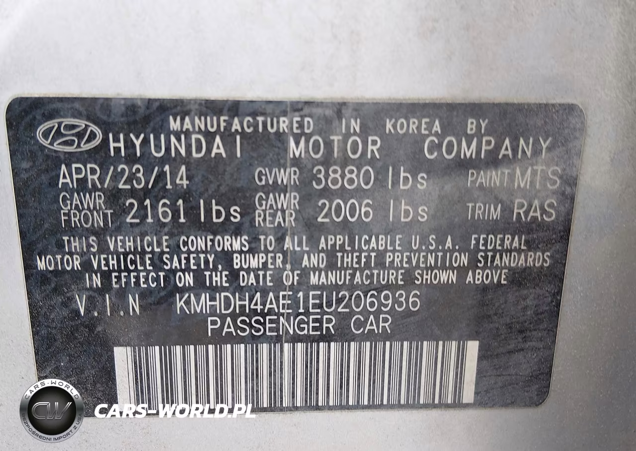 2014 Hyundai Elantra Se VIN:KMHDH4AE1EU206936 - 9