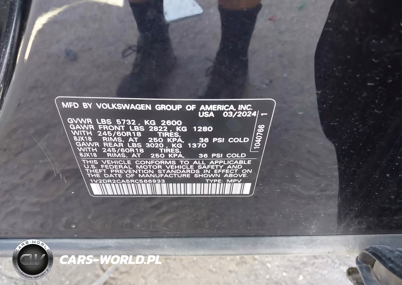 2024 Volkswagen Atlas 2.0T Se VIN:1V2DR2CA5RC566933 - 9