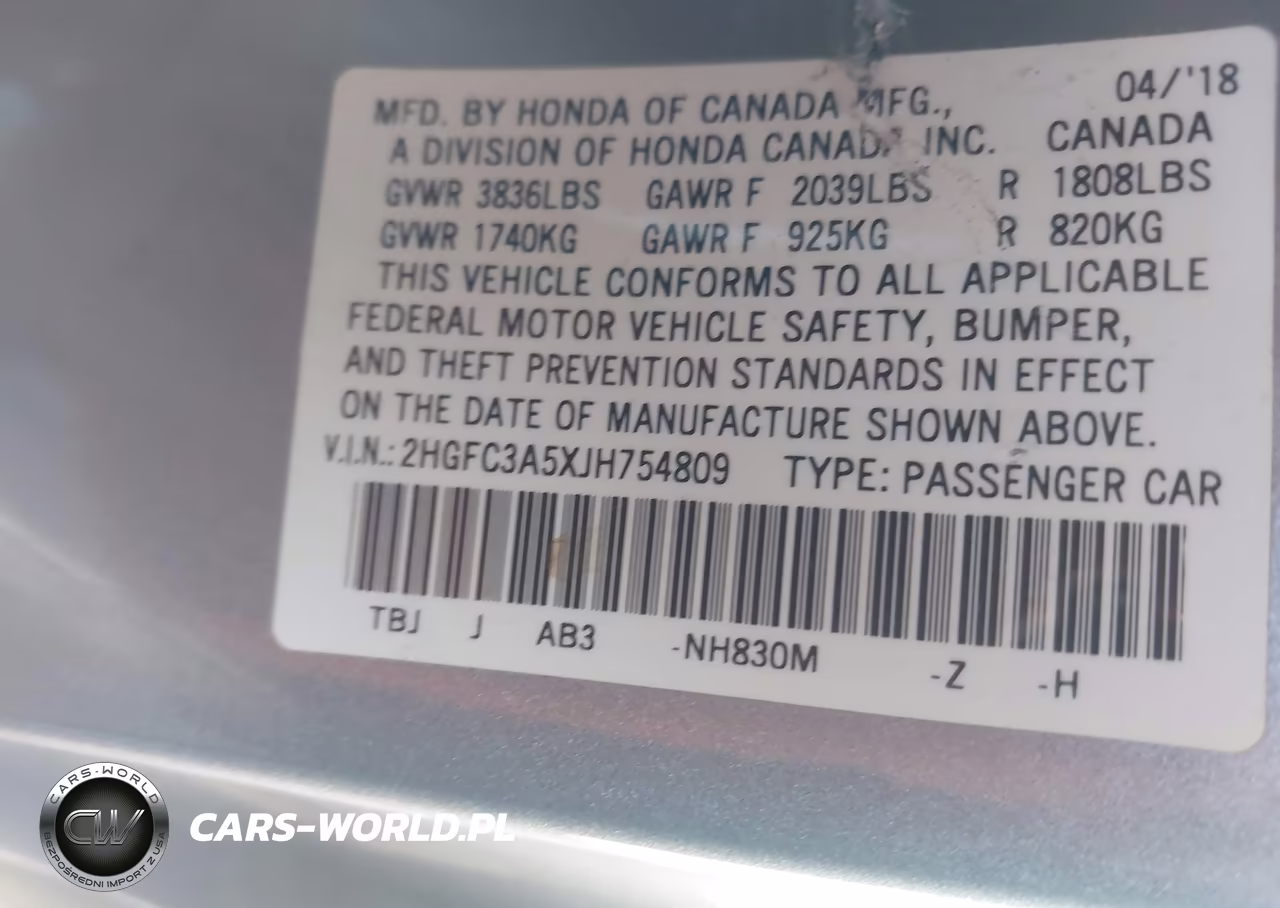 2018 Honda Civic Si VIN:2HGFC3A5XJH754809 - 9